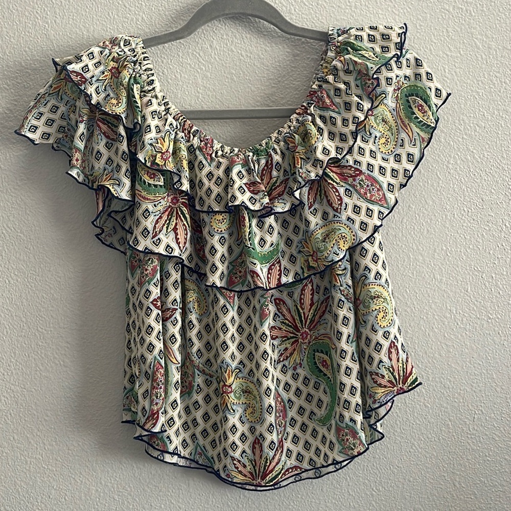 Zara Paisley and Floral Off The Shoulder Top Blouse